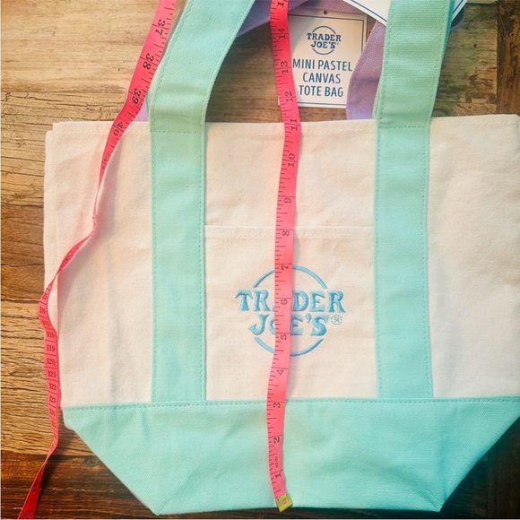 Trader Joe's Pastel Mini Tote Bag - Pink, Blue, Mint, Lavender - Picture 4 of 5